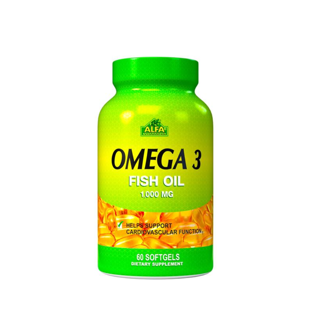 Alfa, Omega 3 Fish Oil 1,000 mg 60 Softgels