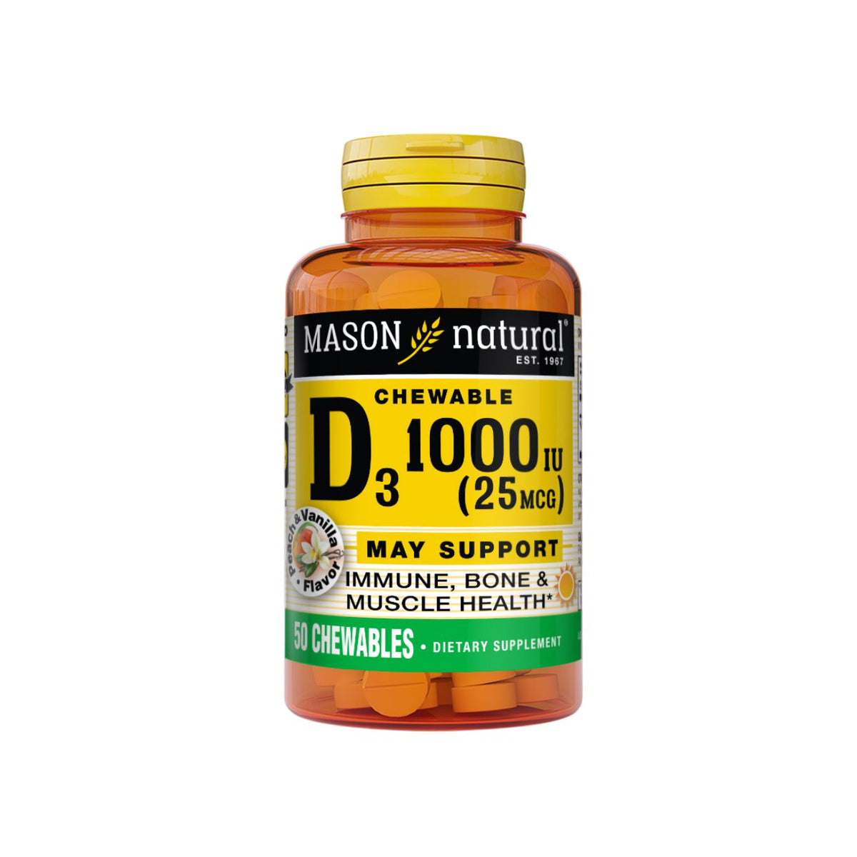Mason, Chewable Vitamin D3 1,000 IU 50 Chewable Tablets