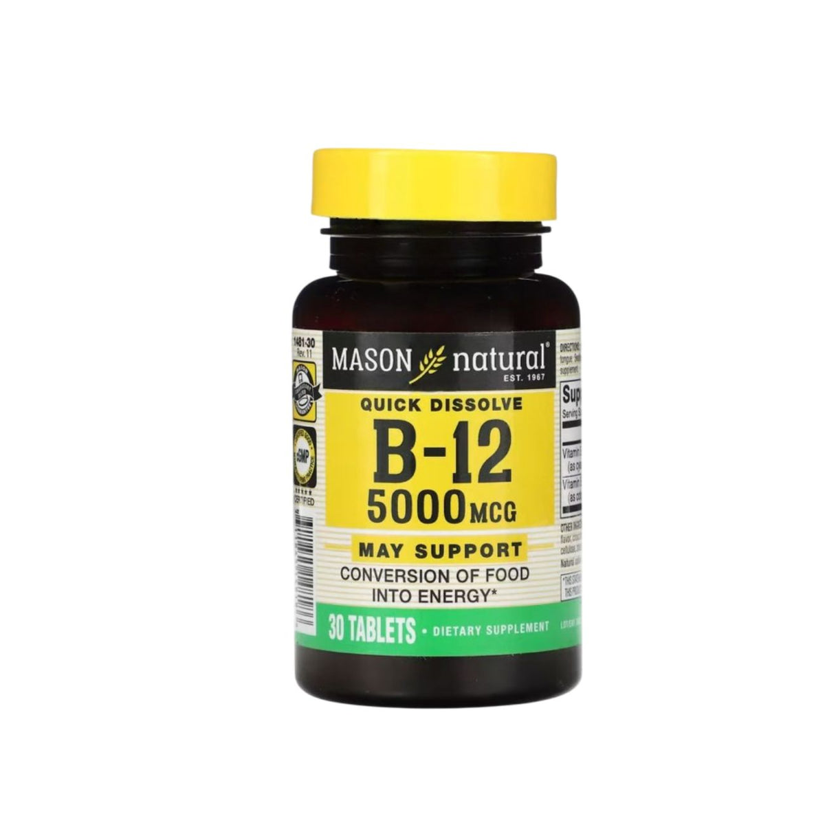 Mason, Vitamin B12 5000 mcg Quick Dissolve 30 Tablets