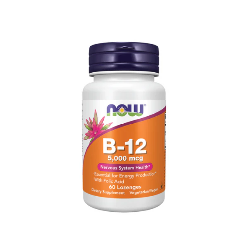 Now, B12 5000 Mcg + Folic 60 Lozenges