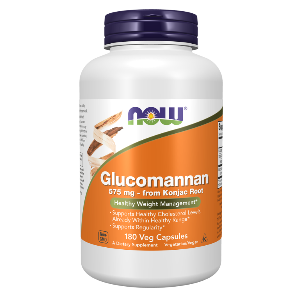 Now, Glucomannan 575 mg 180 Veg Capsules