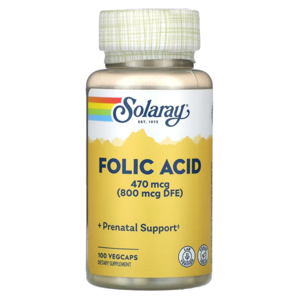 Solaray, Folic Acid 470 Mcg - 100 Vegcaps