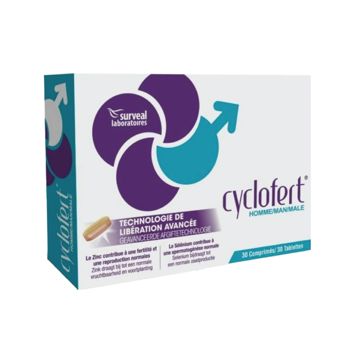 Surveal Laboratoires, Cyclofert Male 30 Tablets