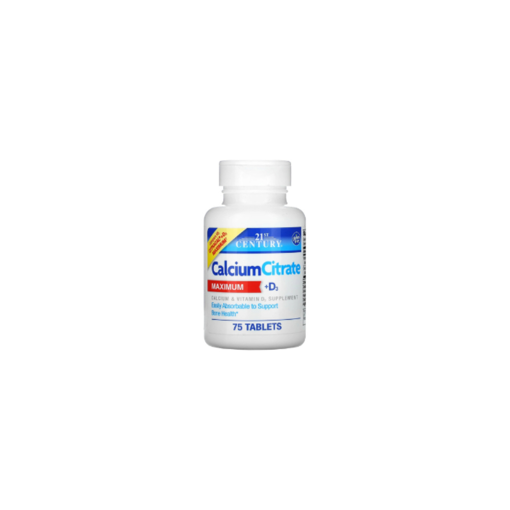 21st Century, Calcium Citrate + D3 75 tablets