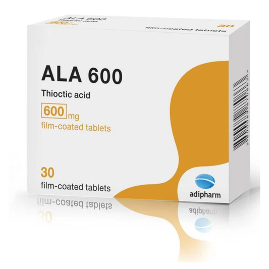 Adipharm, ALA 600 Thioctic Acid 30 Film-Coated Tablets