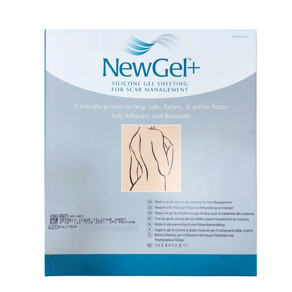 Broadmed, NewGel+ Silicone Sheet 12.7x15.2CM