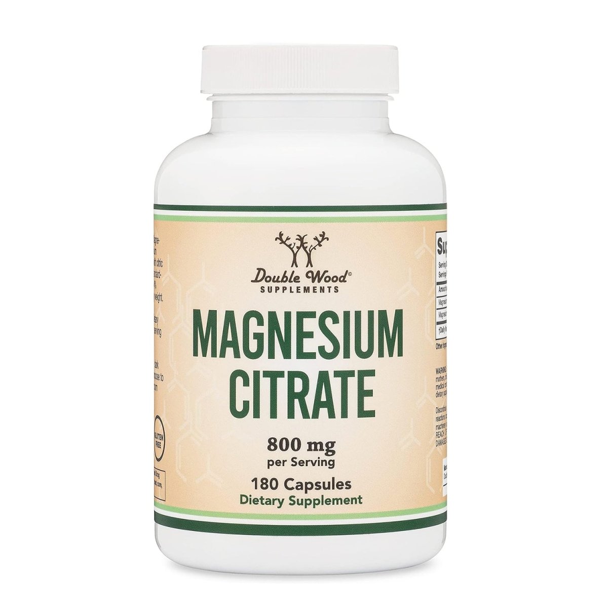 Double Wood, Magnesium Citrate 800mg 180 Capsules