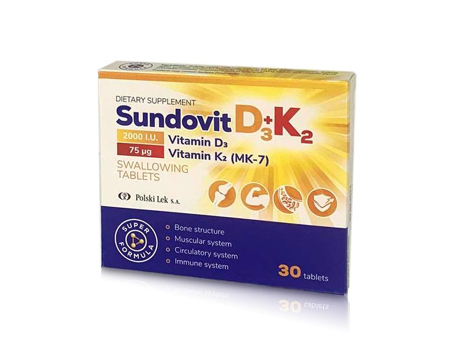 Dr. Vitt, Sundovit D3 + K2 30 Tablets