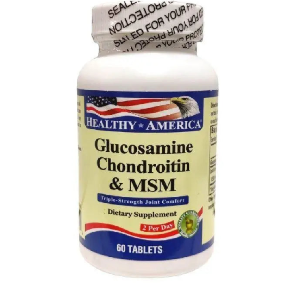 Healthy America, Glucosamine Chondroitin & MSM 60 Tablets