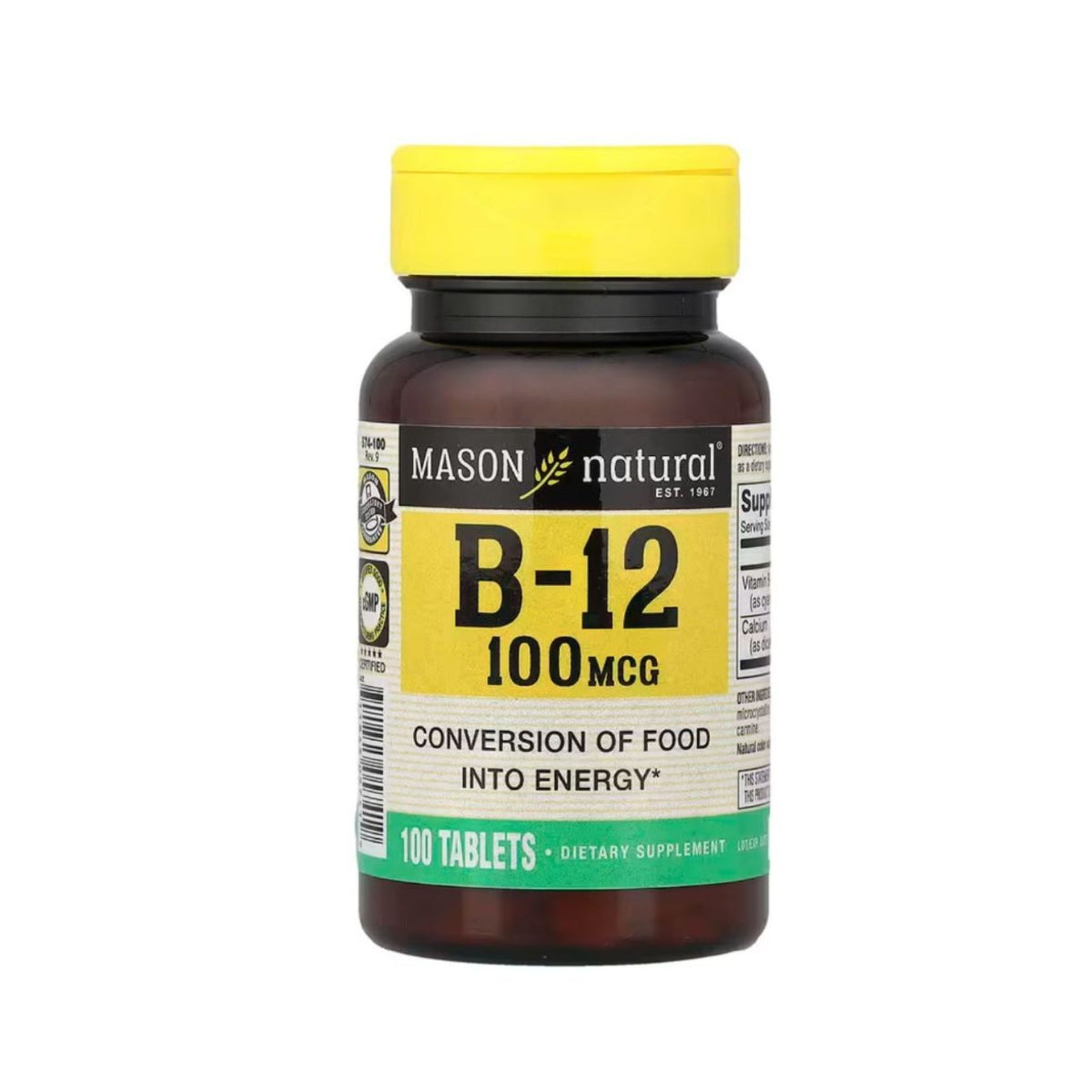 Mason, Vitamin B12 100 mcg 100 Tablets