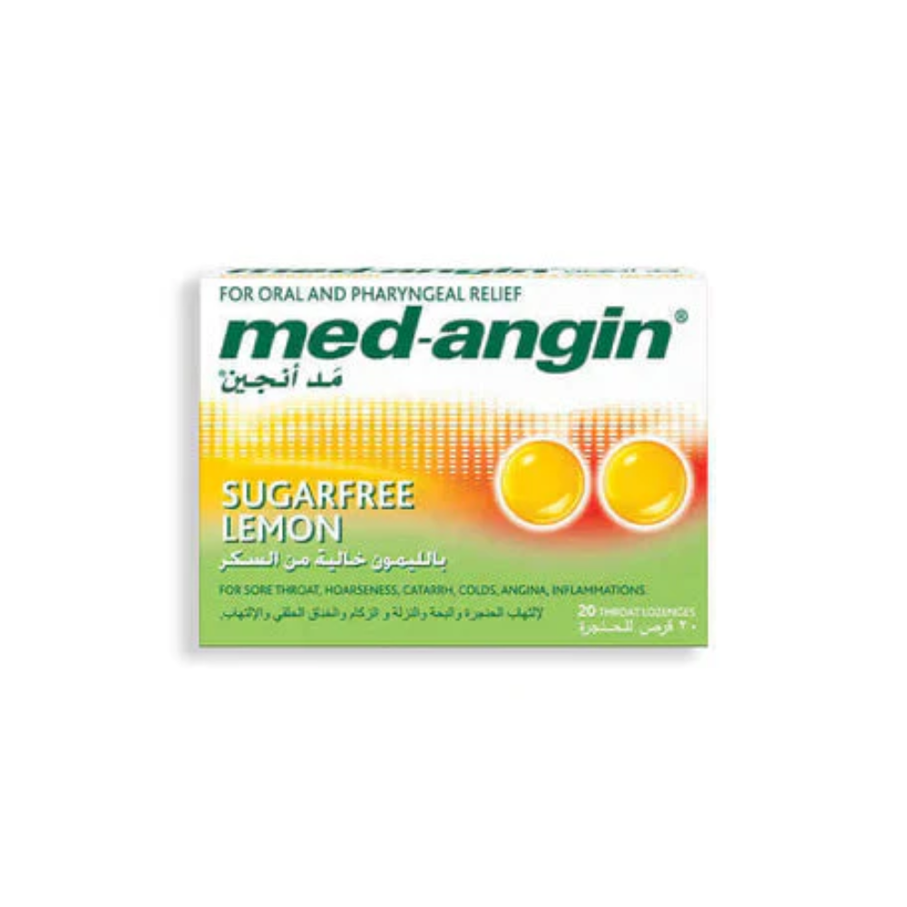 Med-Angin, Lemon Sugar Free 20 Lozenges