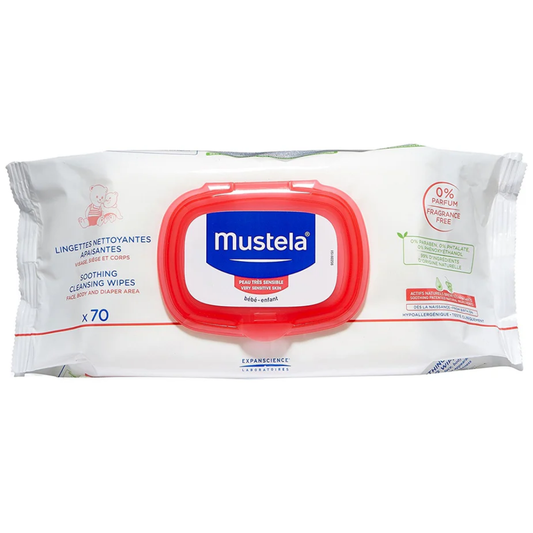 Mustela, Soothing Cleansing Wipes/ Frag Free-70 Pcs