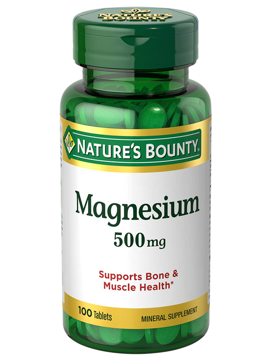 Nature's Bounty, High Potency Magnesium 500 mg 100 Coated Tablets