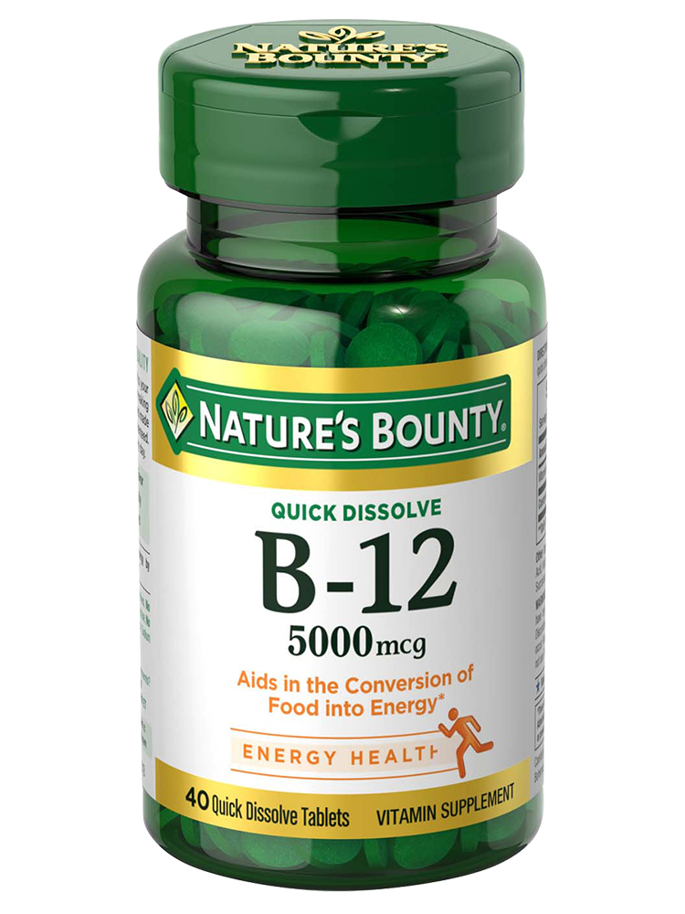 Nature's Bounty, Vitamin B-12 5000 mcg 40 Quick Dissolve Tablets