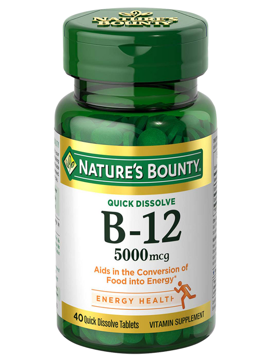 Nature's Bounty, Vitamin B-12 5000 mcg 40 Quick Dissolve Tablets