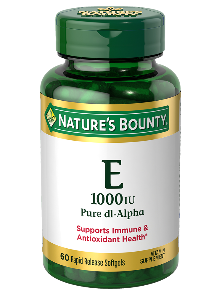 Nature's Bounty, Vitamin E 1000 IU Pure dl-Alpha 60 Rapid Release Softgels