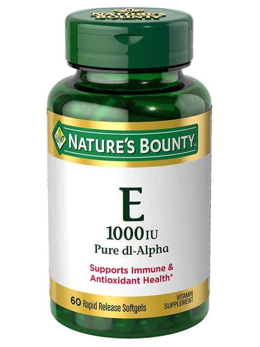 Nature's Bounty, Vitamin E 1000 IU Pure dl-Alpha 60 Rapid Release Softgels