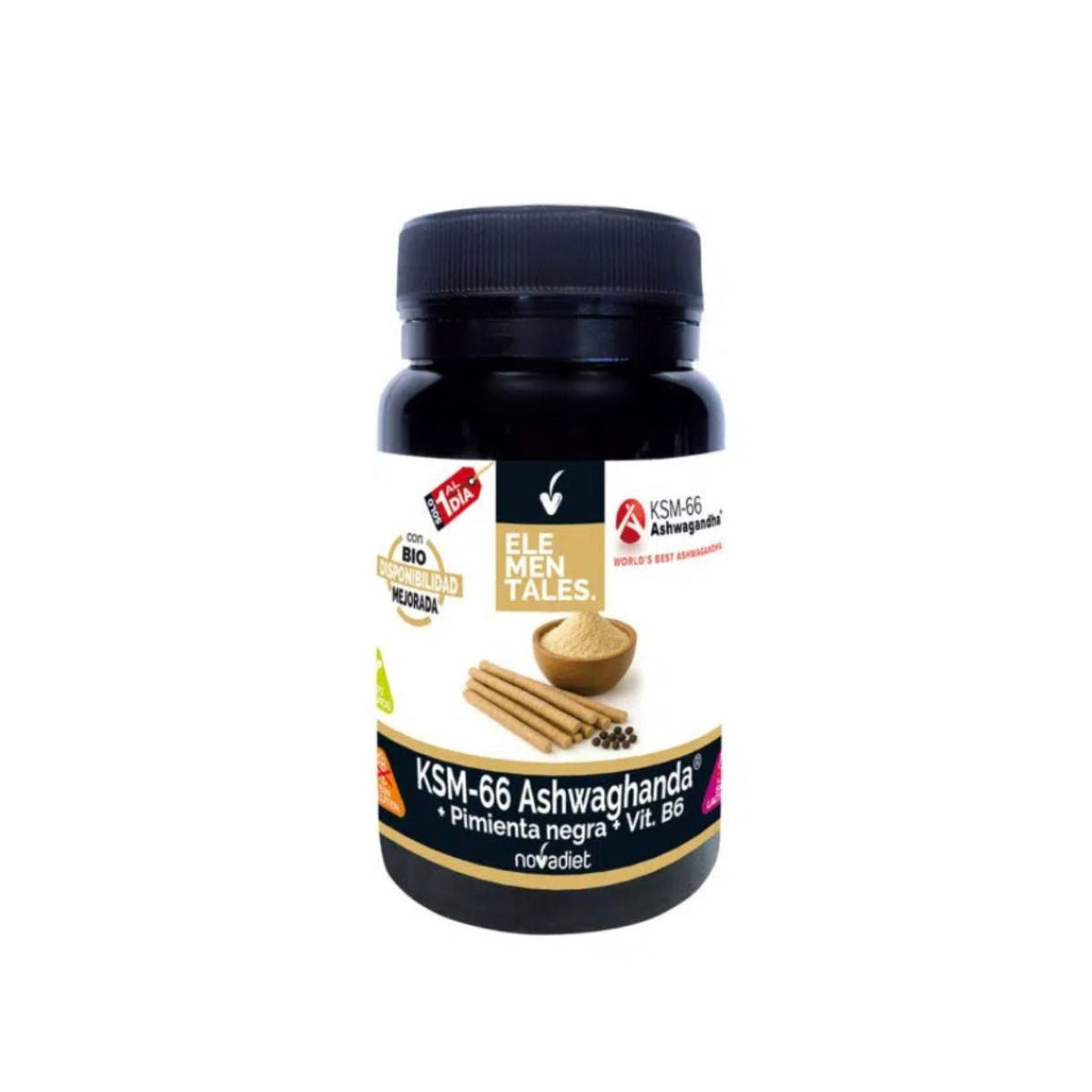 Novadiet, Ashwagandha KSM-66 + Black Pepper + Vitamin B6 30 Tabs
