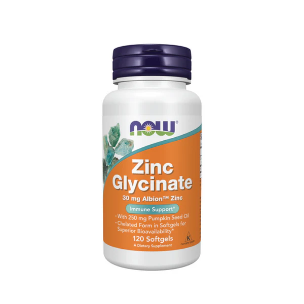 Now, Zinc Glycinate 30 Mg 120 Softgels