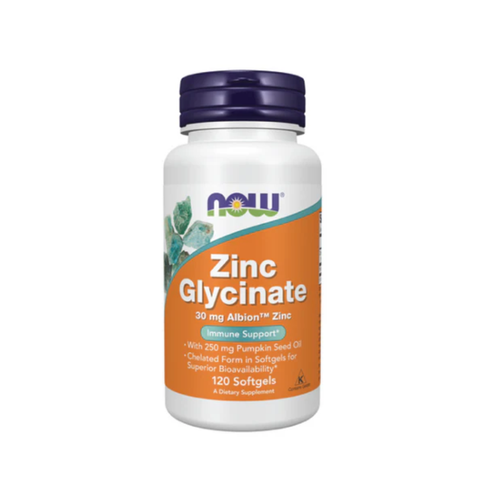 Now, Zinc Glycinate 30 Mg 120 Softgels
