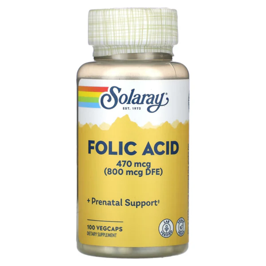 Solaray, Folic Acid 470 Mcg - 100 Vegcaps