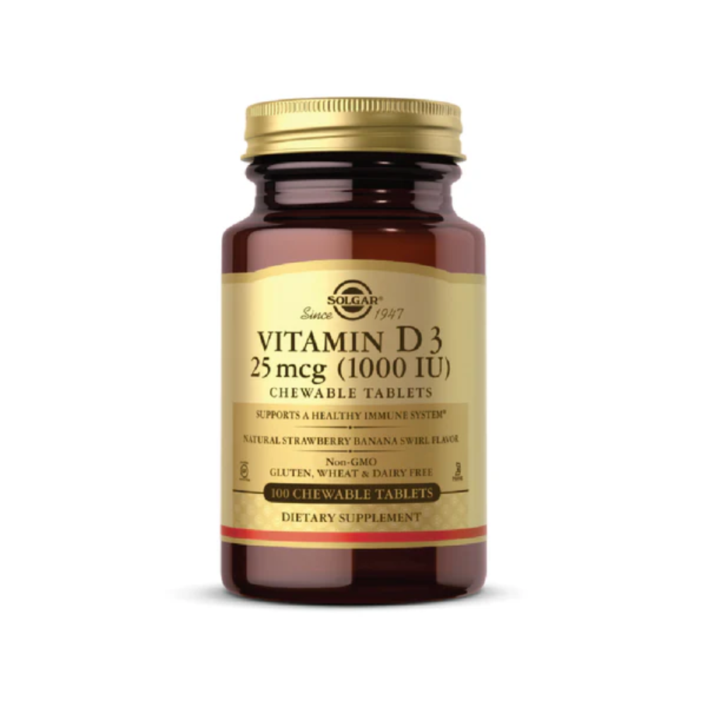 Solgar, Vitamin D3 - 25 MCG (1,000 IU) 100 Chewable Tabs