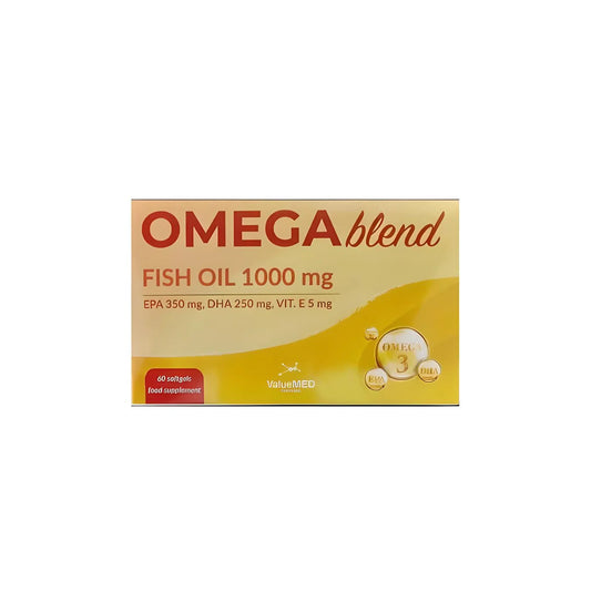 Valuemed, Omega Blend Fish Oil 1000mg 60 Softgels